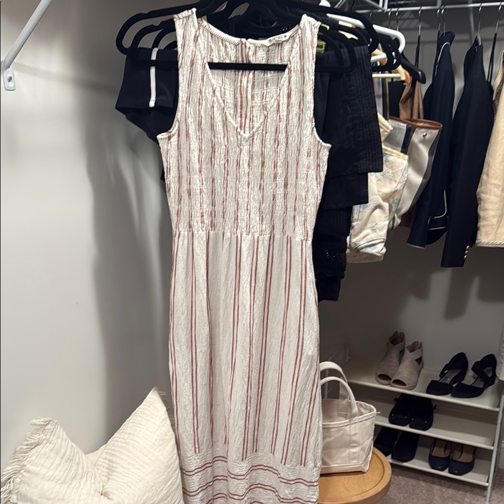 Fat Face Cream Ruched Sheath Midi Dress size 4